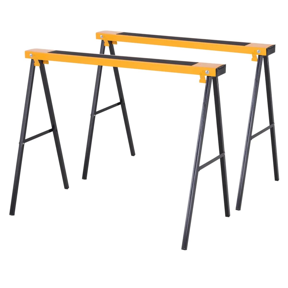 2er-Set Arbeitsbock, Handwerks-Ständer, Bis Zu 250 Kg Belastbar, Metall, Gelb