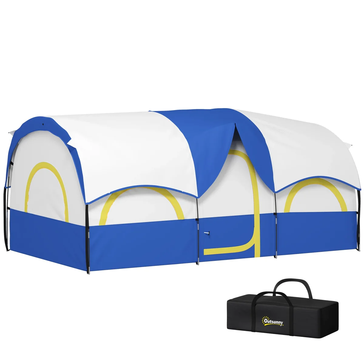 Familien-Campingzelt, 2 Schlafzimmer, Zentraler Raum, Wasserdicht, Blau