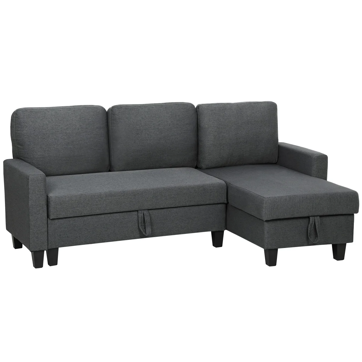 Hoekbank Met Slaapfunctie En Opbergbox L-vorm Slaapbank Met Veranderbare Chaise Longue, Voor Appartement En Woonkamer