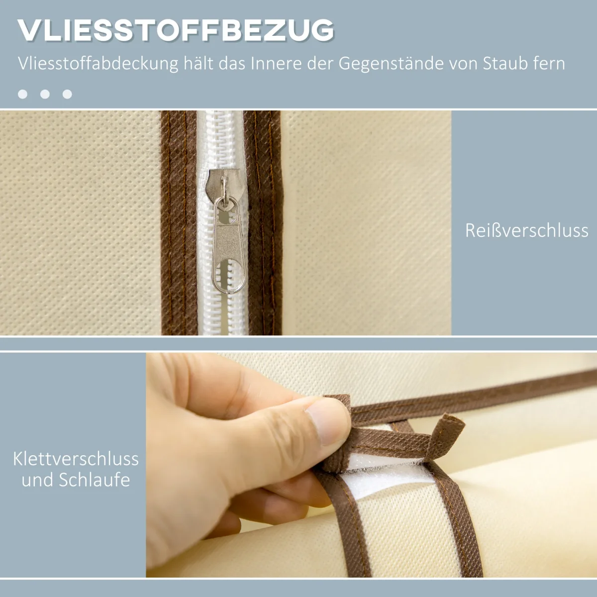 TRUUSK Opvouwbare Kledingkast – 2 Kledingstangen – 6 Vakken – Crèmekleurig – Voor Slaapkamer en Gang - Afbeelding 6