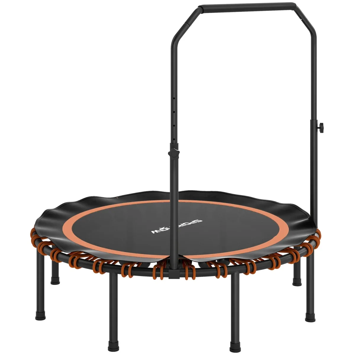 SPORTNOW Fitness-Trampoline Met Verstelbare Handgreep, Sport-Trampoline Voor Binnen En Buiten, Staal, Kunststof, Oranje