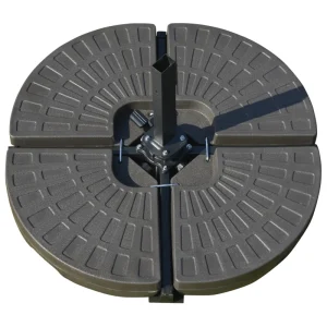 TRUUSK Parasolvoet 4-delig – Te vullen met 17 kg water of 25 kg zand – HDPE materiaal – Koffiekleurig – 100 x 100 x 10,5 cm